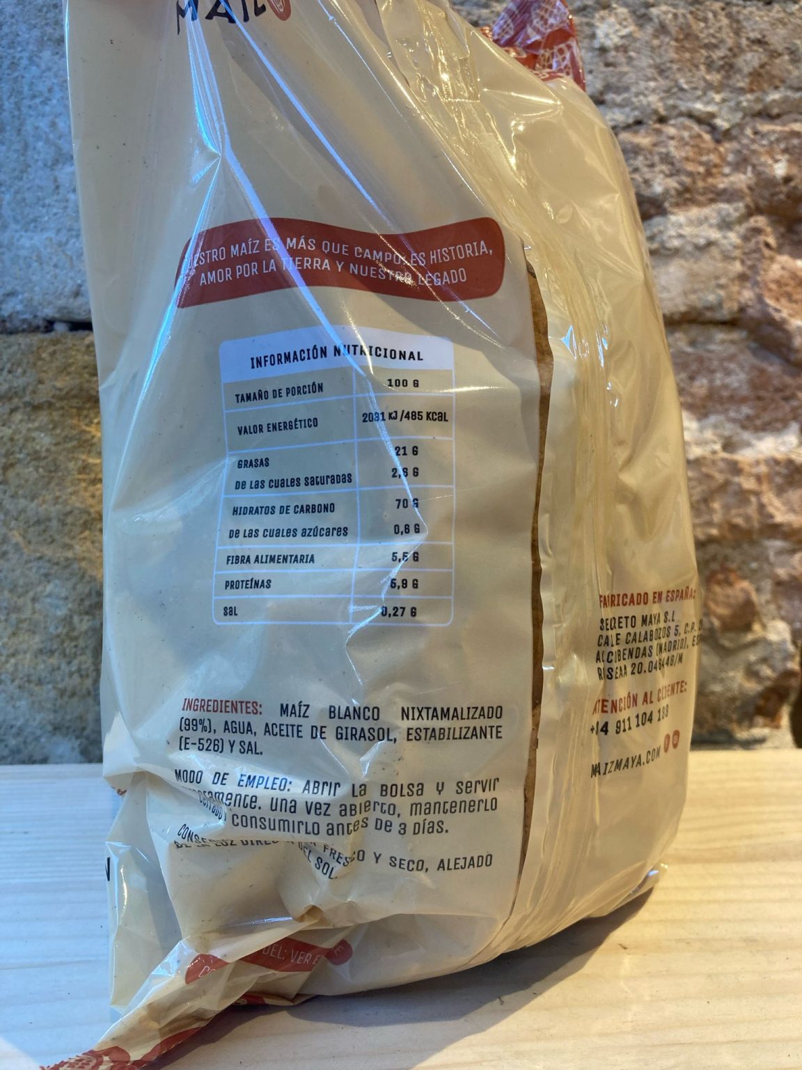 Bolsa de totopos artesanales para nachos