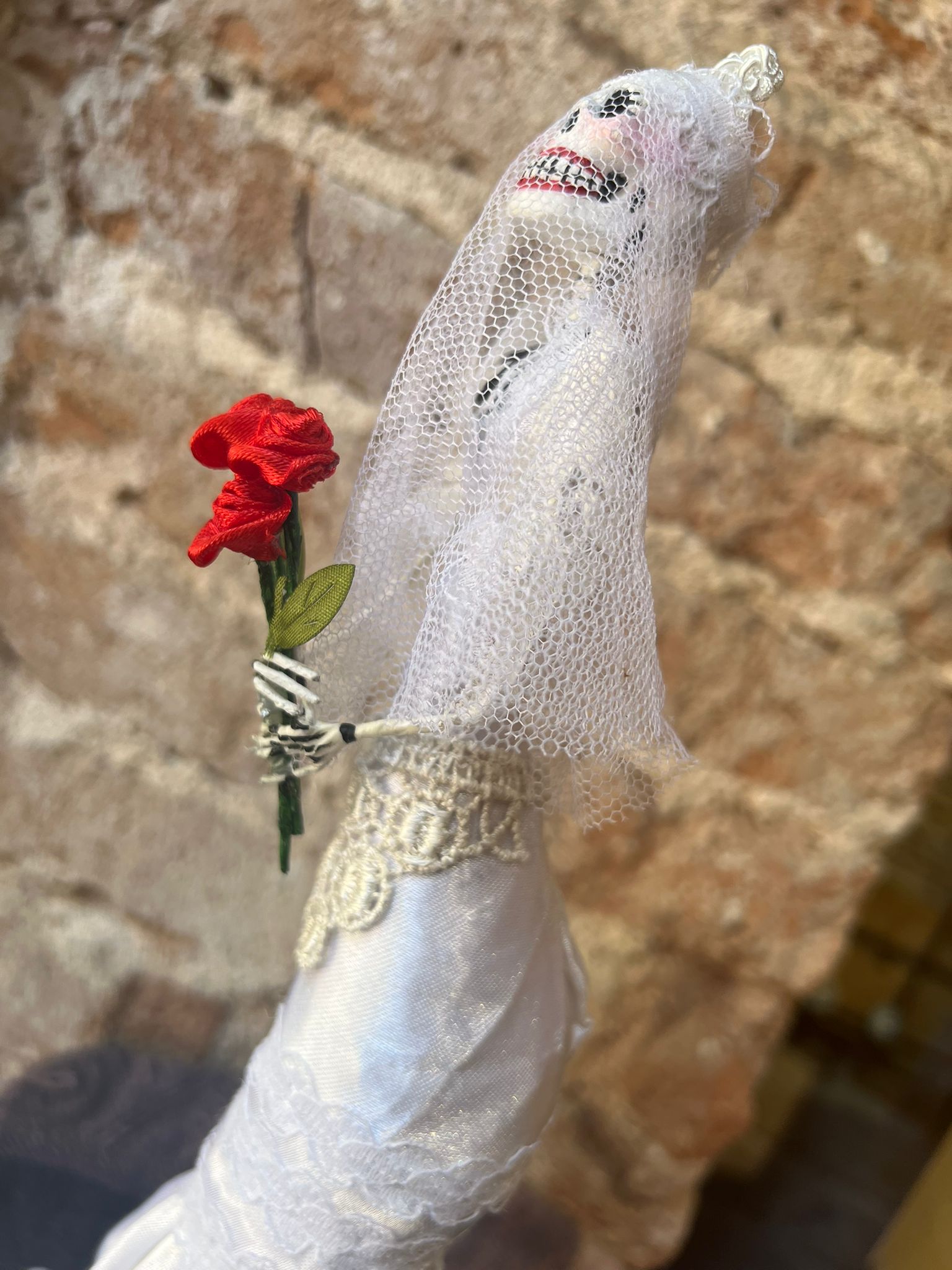 Catrina con vestido de novia