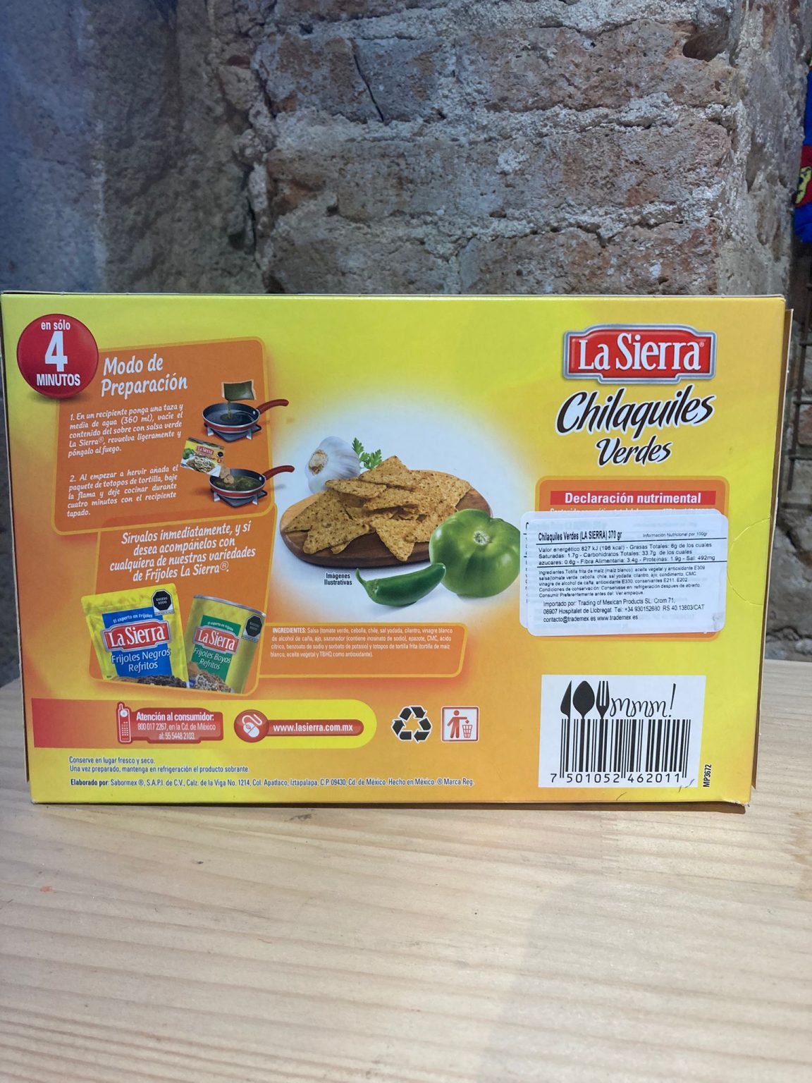 Chilaquiles verdes listos para servir en Barcelona