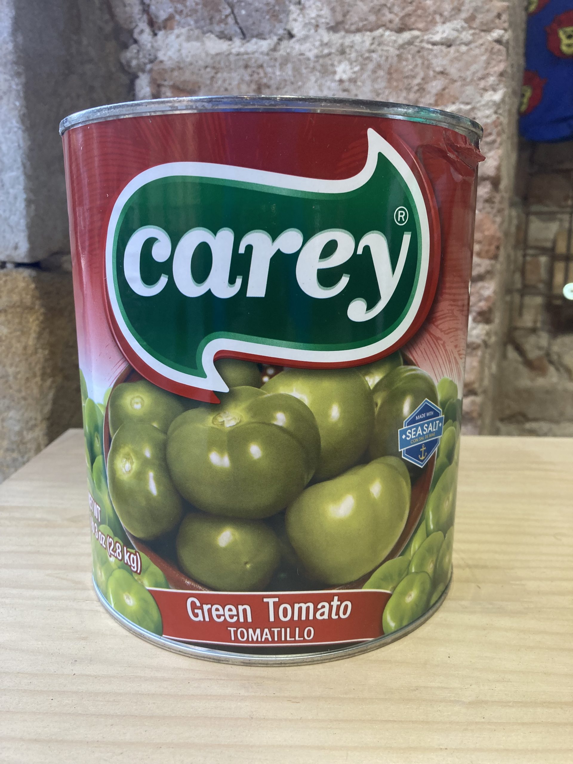 Lata grande de tomatillos verdes enteros