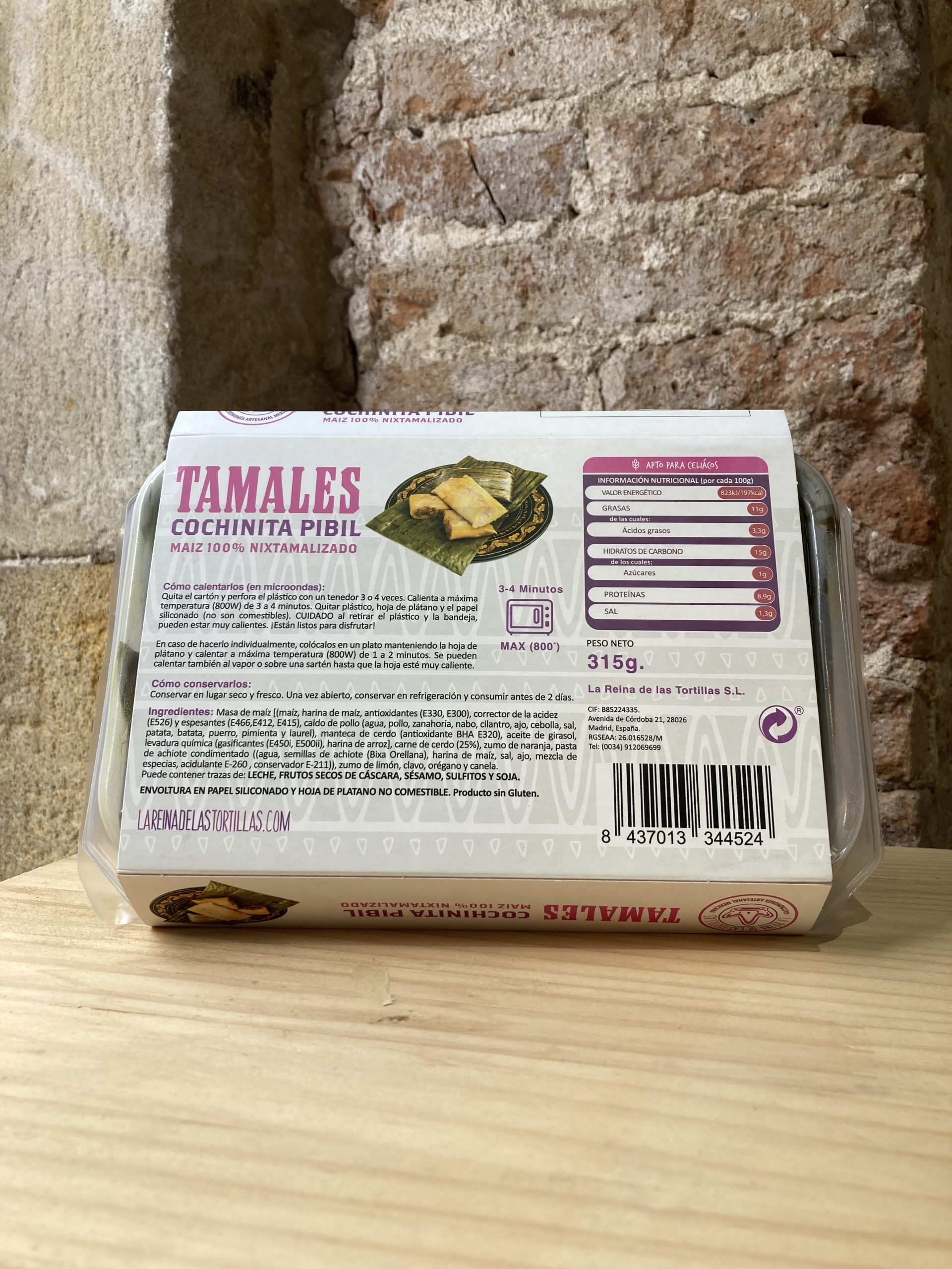 Tamales de cochinita pibil listos para servir de La Reina de las tortillas