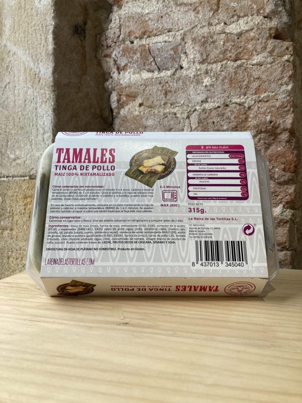 Tamales de pollo listos para servir de La Reina de las tortillas