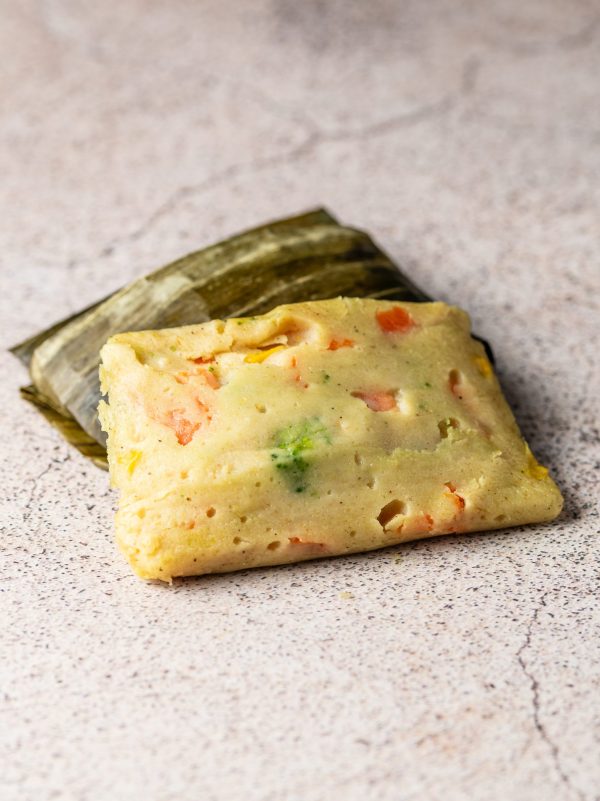 Tamal vegano de verduras en tienda mexicana en Barcelona