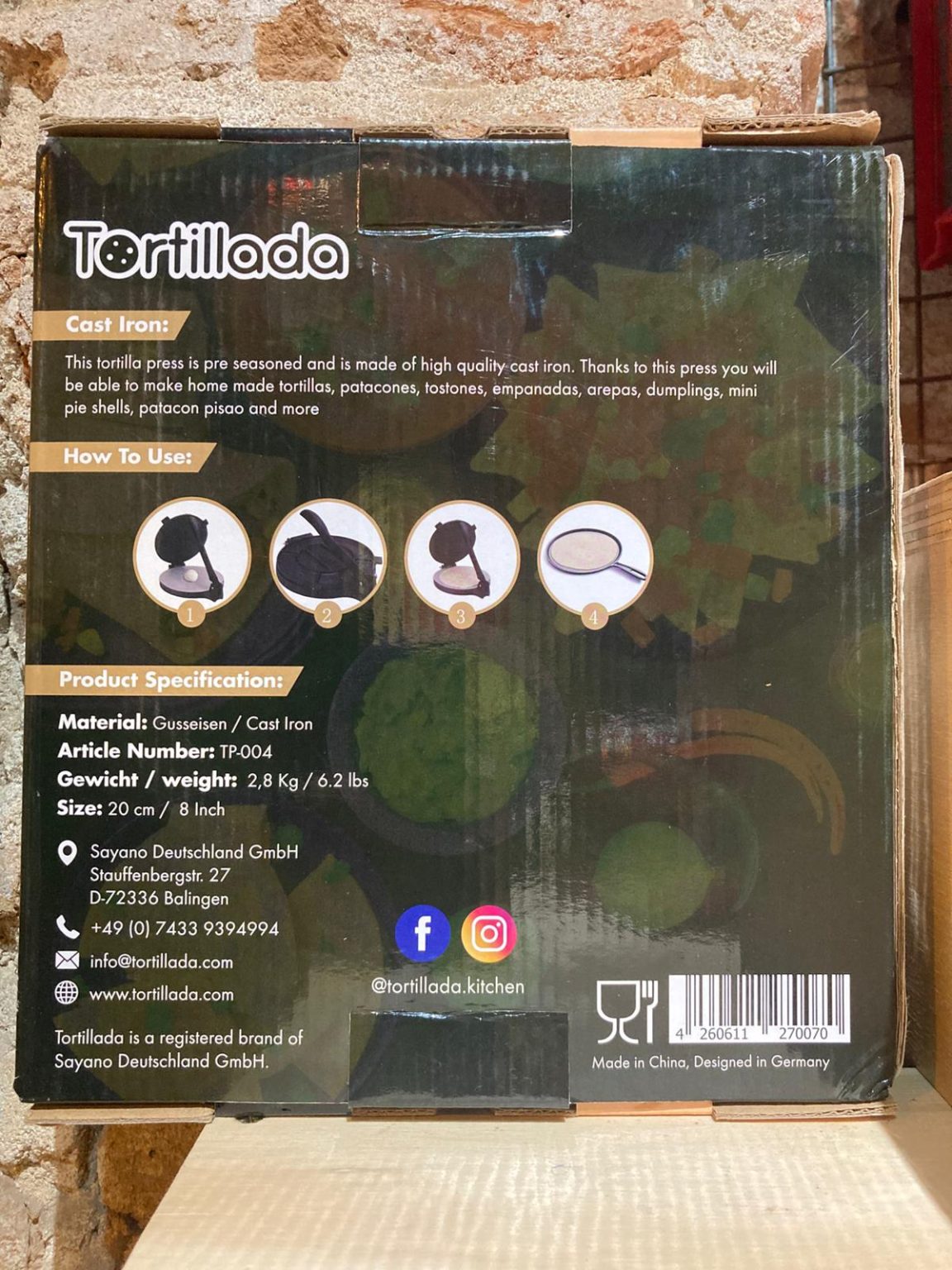 Tortillera en tienda en España