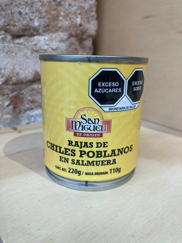 Rajas de Chile poblano en tienda en España