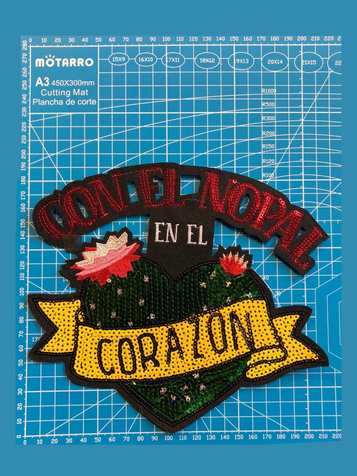 Parche de Corazón mexicano para ropa y mochilas